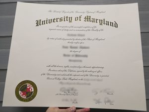 University of Maryland degree certificate
