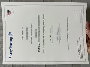 Plenty Training certificate