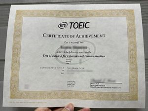 TOEIC certificate