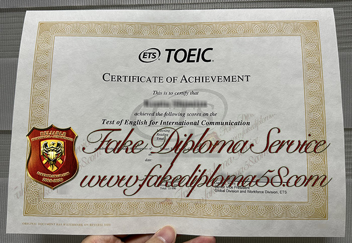 TOEIC certificate