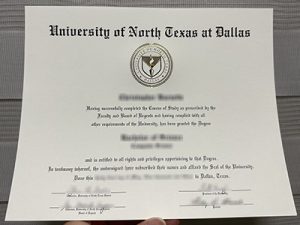 University of North Texas at Dallas diploma