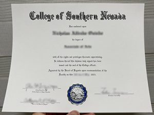 College of Southern Nevada diploma