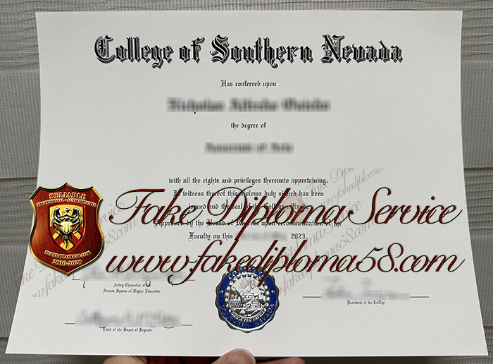 College of Southern Nevada diploma