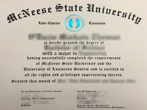 McNeese State University diploma