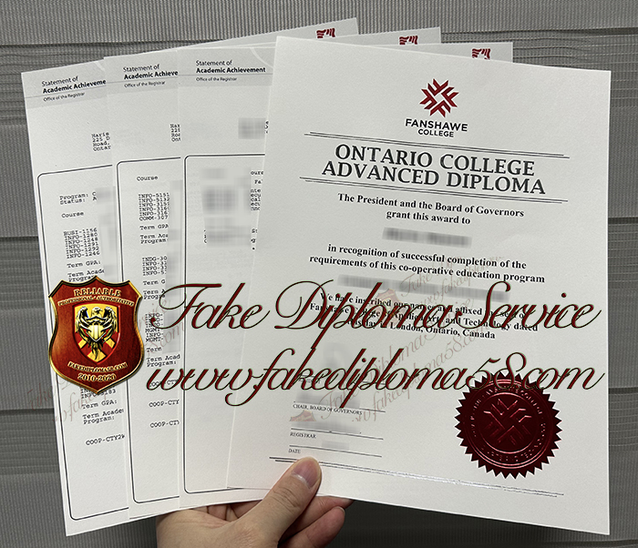 Fanshawe College diploma and transcript