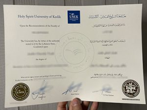 Holy Spirit University of Kaslik diploma