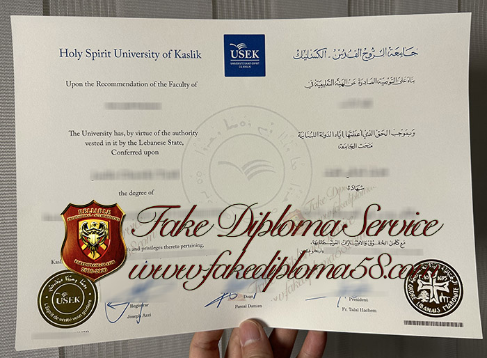 Holy Spirit University of Kaslik diploma