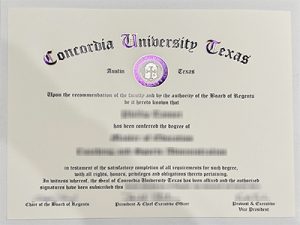 Concordia University Texas diploma