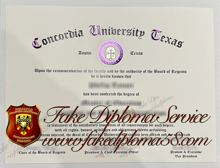 Concordia University Texas diploma