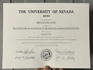 University of Nevada Reno diploma