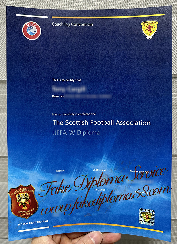 UEFA coaching license certificate