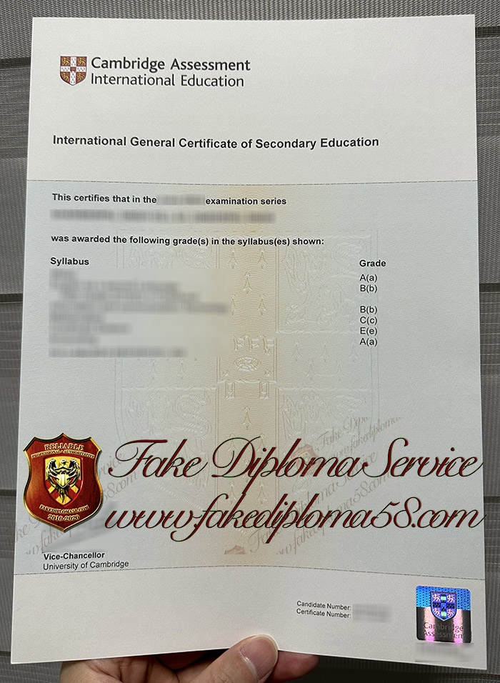 Cambridge IGCSE certificate