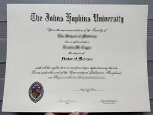 Johns Hopkins University diploma