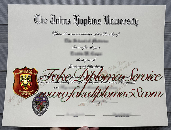 Johns Hopkins University diploma