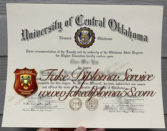 University of Central Oklahoma diploma