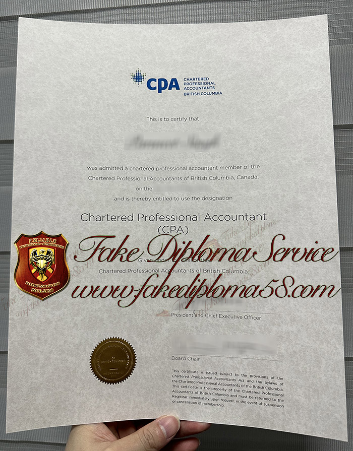 British Columbia CPA certificate