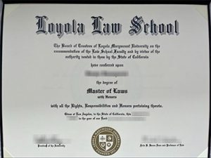Loyola Law School diploma