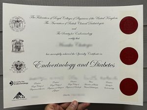 MRCP SCE Endocrinology & Diabetes certificate