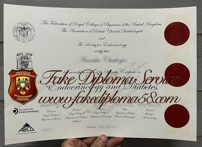 MRCP SCE Endocrinology & Diabetes certificate