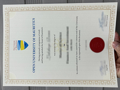 The free sample of the Open University of Mauritius diploma.