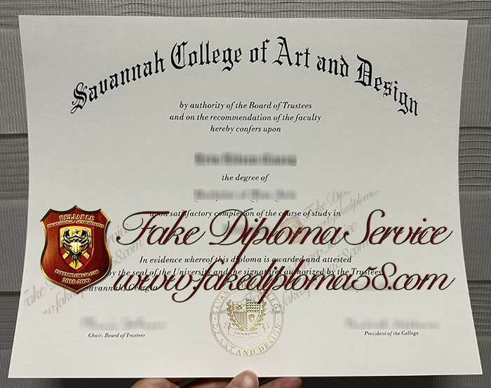 Savannah College of Art and Design diploma