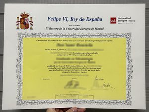 Universidad Europea de Madrid diploma