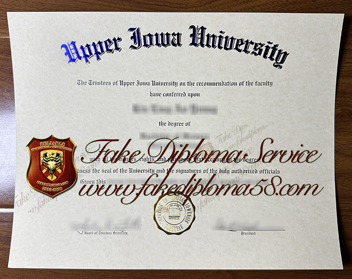 Upper Iowa University diploma
