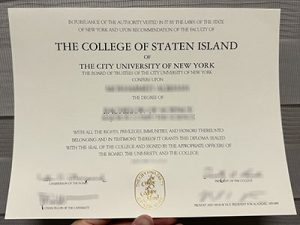 CUNY College of Staten Island diploma