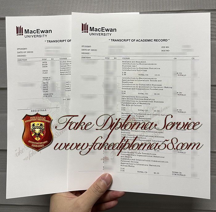 Grant MacEwan University transcript