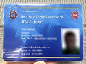 UEFA Coaching License Card