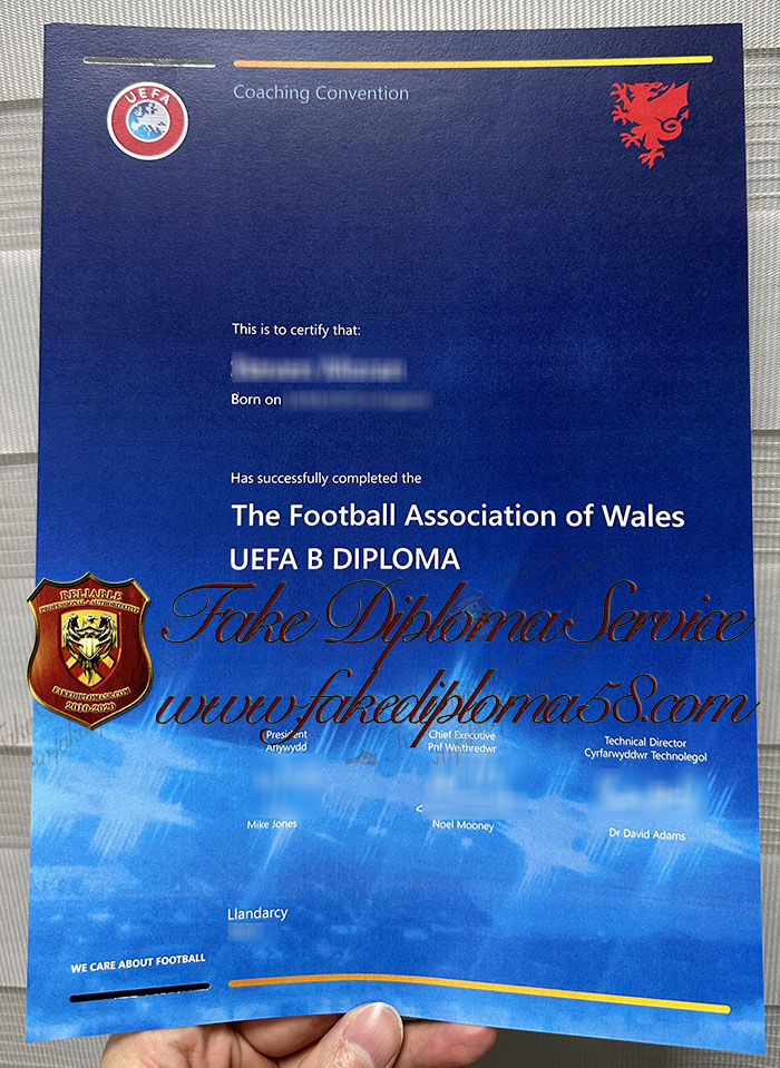 UEFA Coaching License certificate