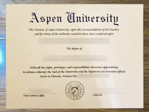 Aspen University diploma