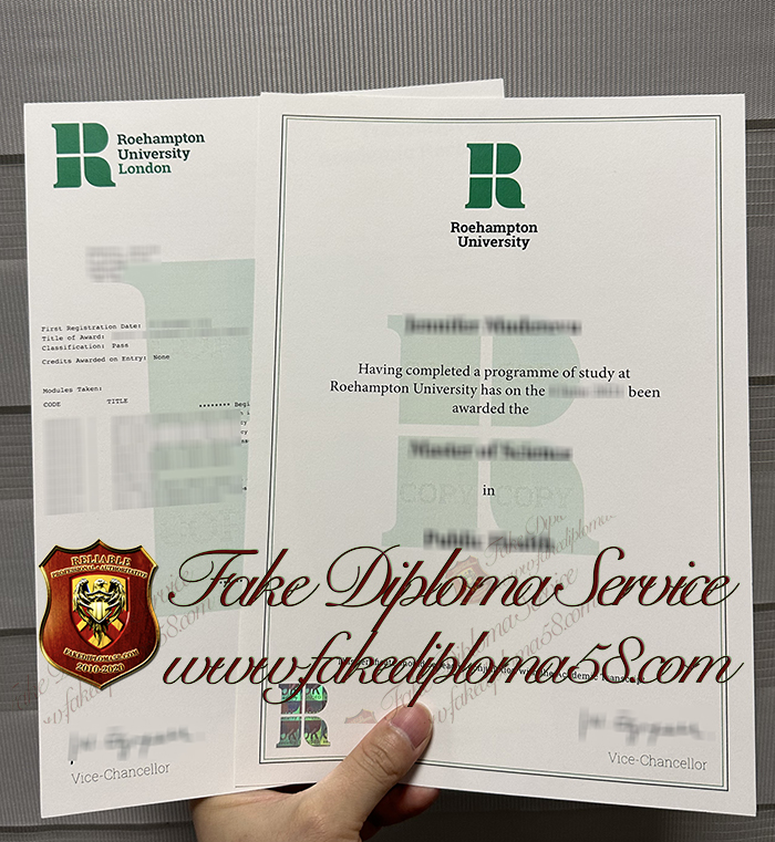 Roehampton University diploma and transcript