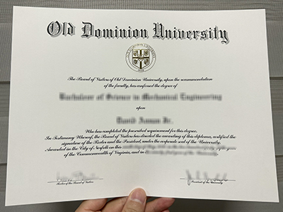 Old Dominion University diploma