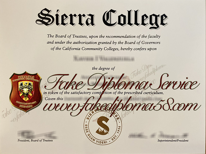 Sierra College diploma