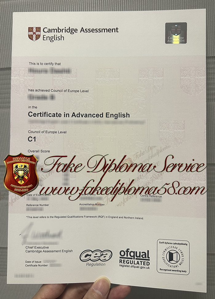 Cambridge CAE certificate