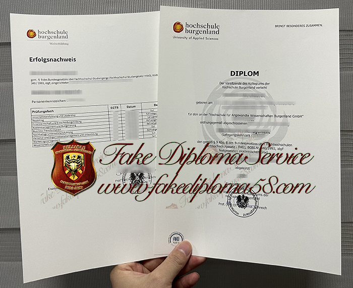 Hochschule Burgenland diploma and transcript