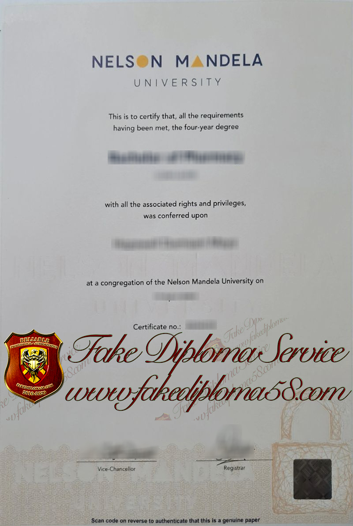 Nelson Mandela University diploma