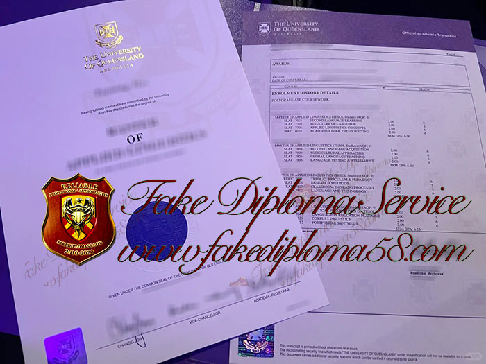 University of Queensland diploma and transcript